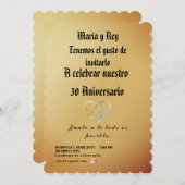 Moderno,dorado Minimalista Celebracion 招待状 (正面/裏面)