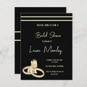 moderno perro oscuro Bridal Shower Invite (正面/裏面)