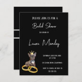 moderno perro oscuro Bridal Shower Invite (正面/裏面)