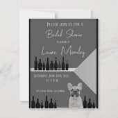 moderno perro oscuro Bridal Shower Invite (正面)