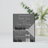 moderno perro oscuro Bridal Shower Invite (スタンド正面)