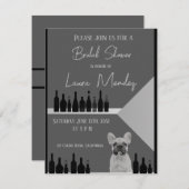 moderno perro oscuro Bridal Shower Invite (正面/裏面)