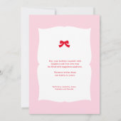 ModernPink Red Bow Merry Christmas Holiday Card シーズンカード (裏面)