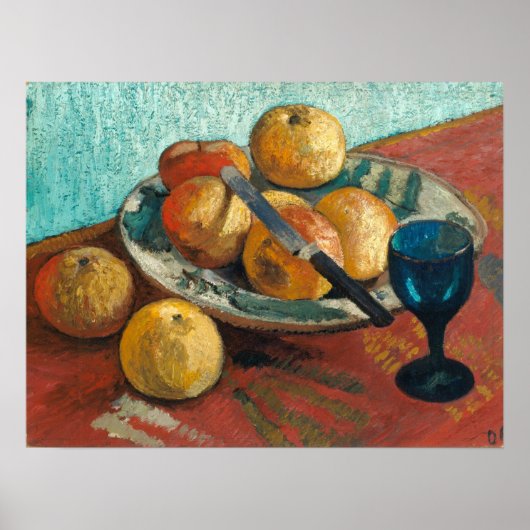Modersohn-Becker - りんごとガラスの静物画 ポスター (正面)