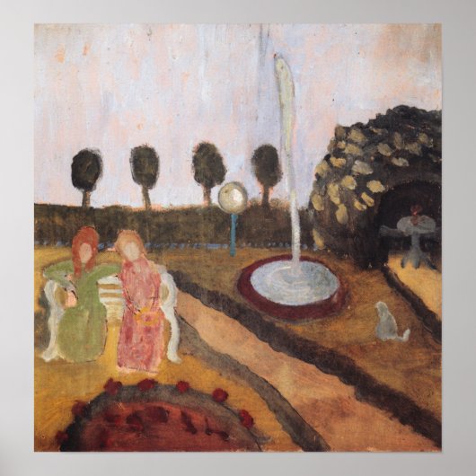 Modersohn-Becker – ガーデンファウンテンの女性 ポスター (正面)