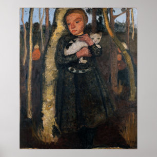 Modersohn-Becker – ガールイン・ザ・樺の木・フォレスト ポスター