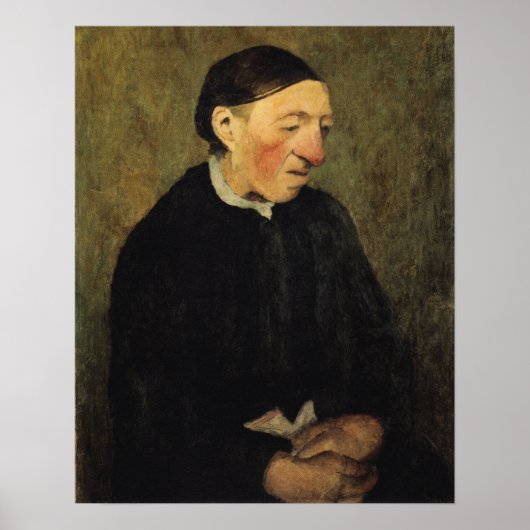 Modersohn-Becker – ハンカチ付き老婦人 ポスター (正面)