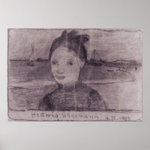 Modersohn-Becker – ヘドウィッグ・ハゲマンポートレート ポスター