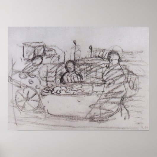 Modersohn-Becker – マーケットストールで3人の女性 ポスター (正面)