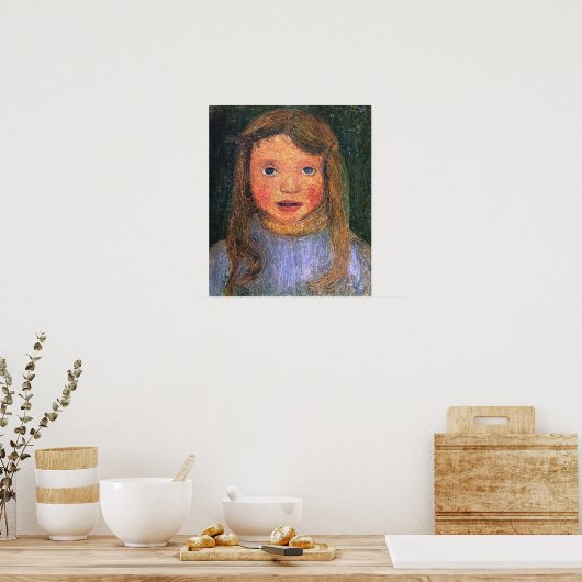 Modersohn-Becker -小さな女の子の責任者(Elsbesh) ポスター (キッチン)