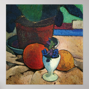 Modersohn-Becker – 植物レモンを使用したスチルライフ ポスター