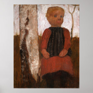 Modersohn-Becker – 赤いドレスの子供1905 ポスター