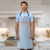 Modert Mocha Mousse Monogram Dusty Blue エプロン