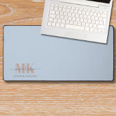 Modert Mocha Mousse Monogram Dusty Blue デスクマット