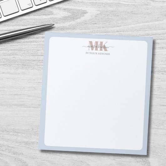 Modert Mocha Mousse Monogram Dusty Blue ノートパッド