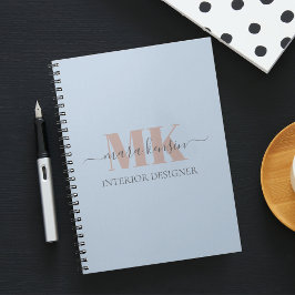 Modert Mocha Mousse Monogram Dusty Blue ノートブック