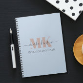 Modert Mocha Mousse Monogram Dusty Blue ノートブック