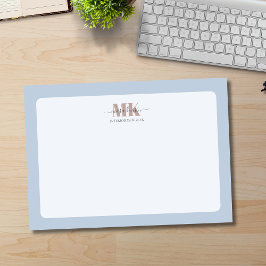 Modert Mocha Mousse Monogram Dusty Blue ポストイット