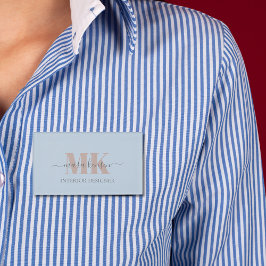 Modert Mocha Mousse Monogram Dusty Blue 名札