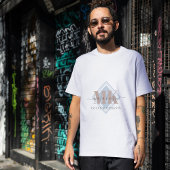 Modert Mocha Mousse Monogram Dusty Blue Tシャツ