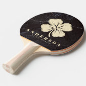 Modest Dark Stone Four Leaf Clover with Name 卓球ラケット (正面アングル)