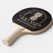 Modest Dark Stone Pineapple Wedding Arch & Name 卓球ラケット (正面アングル)