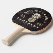 Modest Dark Stone Tropical Pineapple Wedding Crest 卓球ラケット (正面アングル)