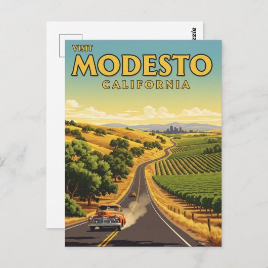 Modesto California Central Valley ポストカード (正面/裏面)