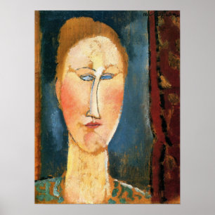 Modigliani – 赤い髪の女性の頭 ポスター
