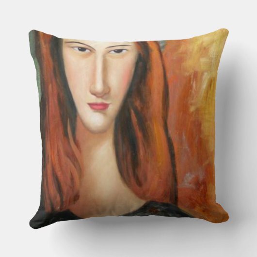 Modigliani - Jeanne Hebuterneの枕のポートレート クッション (裏面)