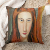 Modigliani - Jeanne Hebuterneの枕のポートレート クッション (ブランケット)
