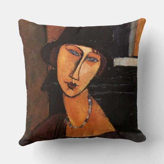 Modigliani - Jeanne Hebuterneの枕のポートレート クッション (裏面)