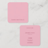 Modish淡いピンクのモダンな最小主義のテンプレートの贅沢 スクエア名刺 (正面/裏面)