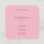 Modish淡いピンクのモダンな最小主義のテンプレートの贅沢 スクエア名刺 (裏面)