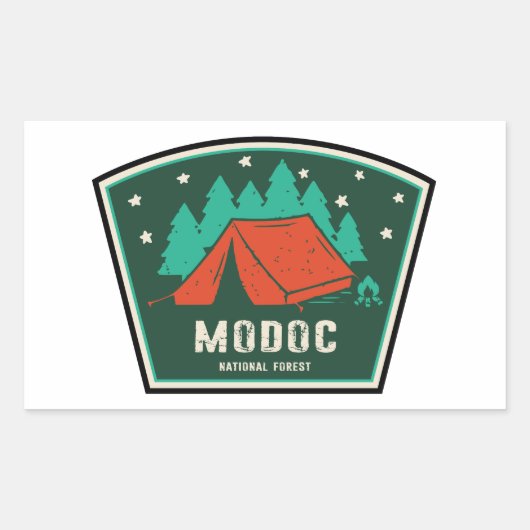 Modoc National Forest Camping 長方形シール (正面)