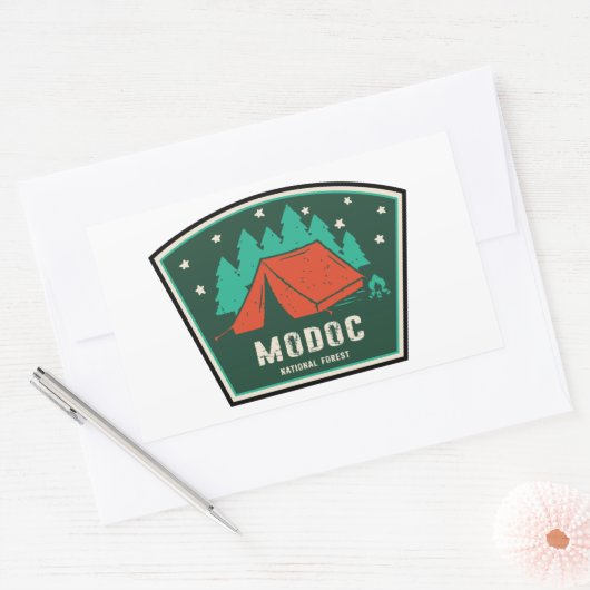 Modoc National Forest Camping 長方形シール (封筒)