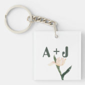 Modren blush pink floral キーホルダー (正面)