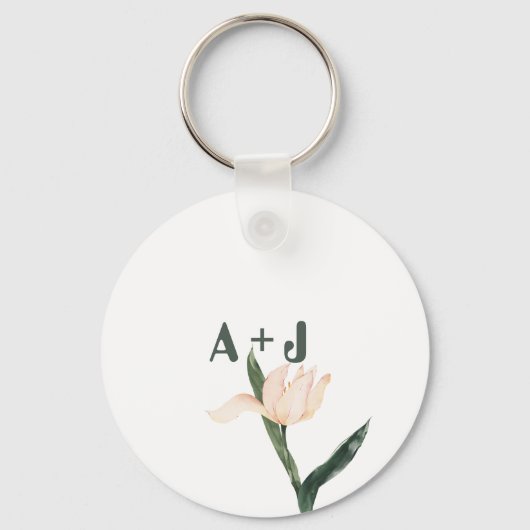 Modren blush pink floral キーホルダー (正面)