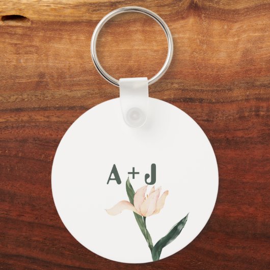 Modren blush pink floral キーホルダー (正面)