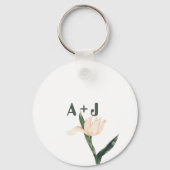 Modren blush pink floral キーホルダー (正面)