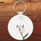 Modren blush pink floral キーホルダー (正面)