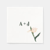 Modren blush pink floral スタンダードカクテルナプキン (正面)