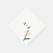 Modren blush pink floral スタンダードカクテルナプキン (角)