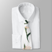 Modren blush pink floral ネクタイ (タイ)