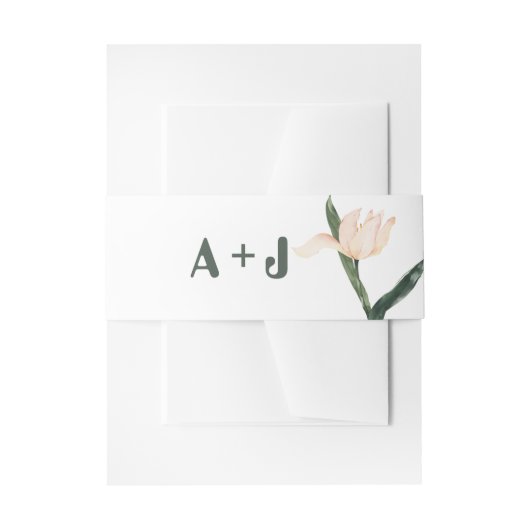 Modren blush pink floral 招待状ベリーバンド (正面例)