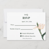 Modren blush pink floral Circle RSVP Card 招待状 (正面)