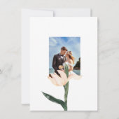 Modren blush pink floral Circle RSVP Cards 招待状 (裏面)