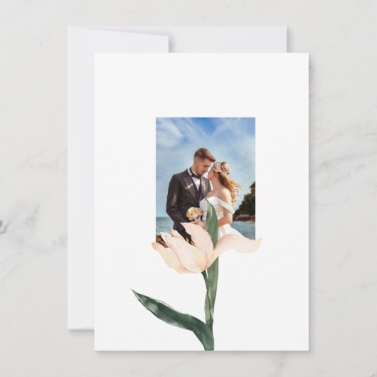 Modren blush pink floral  RSVP Card 招待状 (裏面)