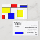 Modrianのモダンな原色の名刺 名刺 (正面/裏面)