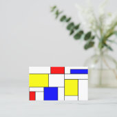 Modrianのモダンな原色の名刺 名刺 (スタンド正面)